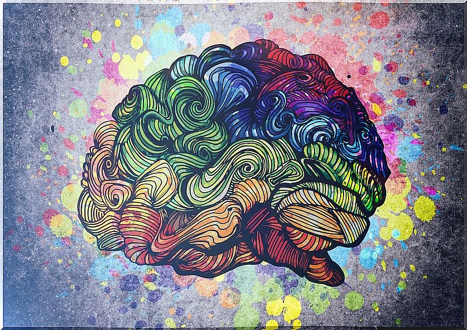 Colored brain representing the relationship between creativity and bipolar disorder