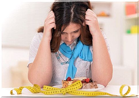 Woman worried about diet