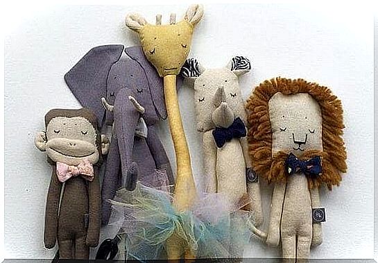 stuffed animals representing social skills in children