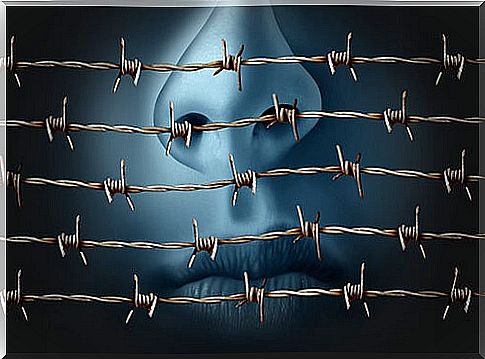 barbed wire symbolizing prohibition