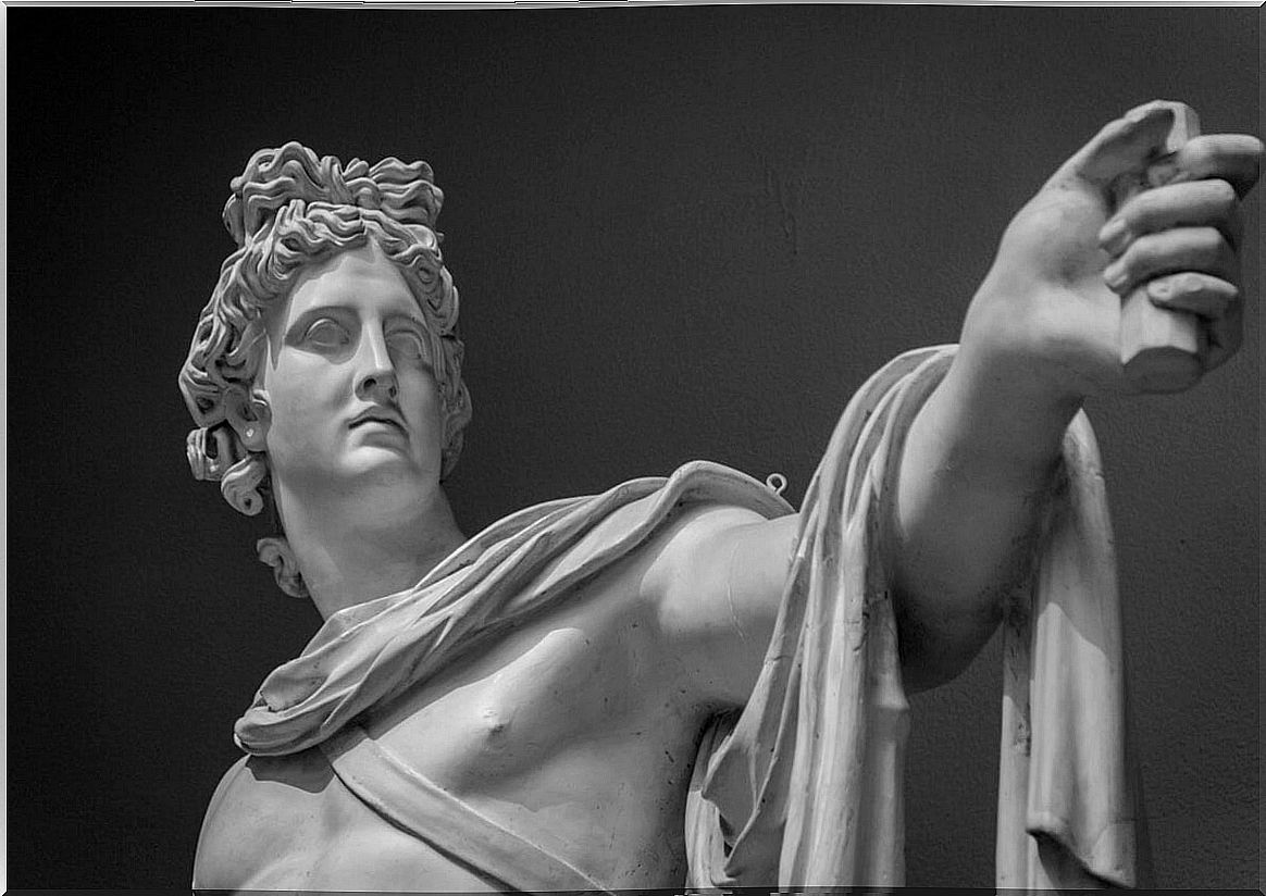 The myth of Apollo, the god of prophecies