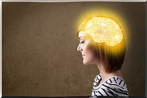Woman with enlightened brain from overthinking